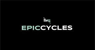 Logo of Epic Cycles with a stylized bicycle graphic