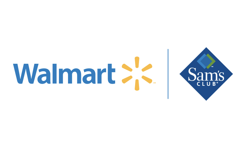 Walmart and Sam's Club logos side by side on a white background.