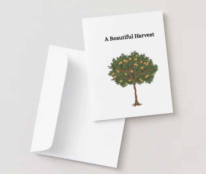 A Beautiful Harvest Orange Scripture Card