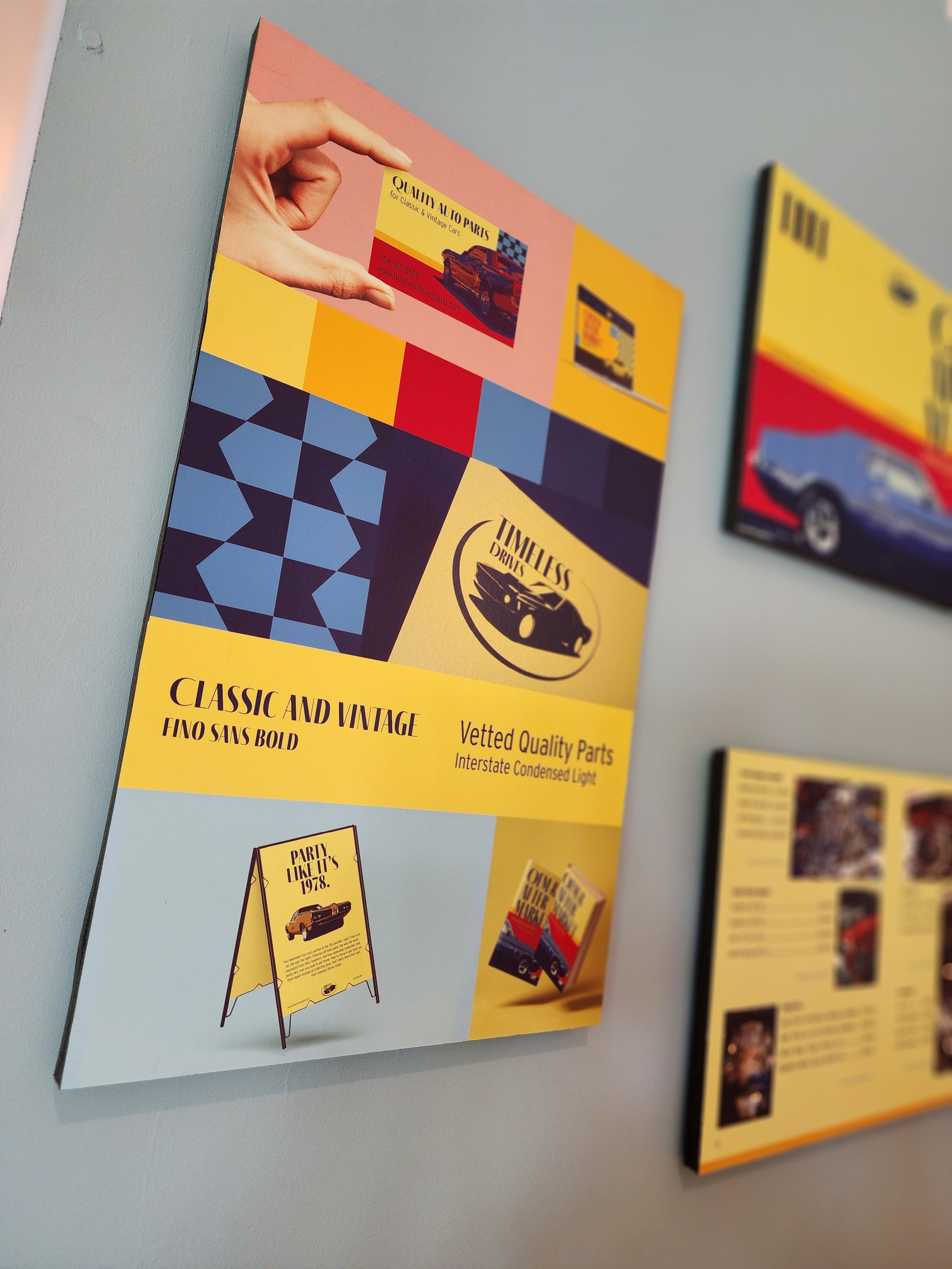 Detail shot of branding board