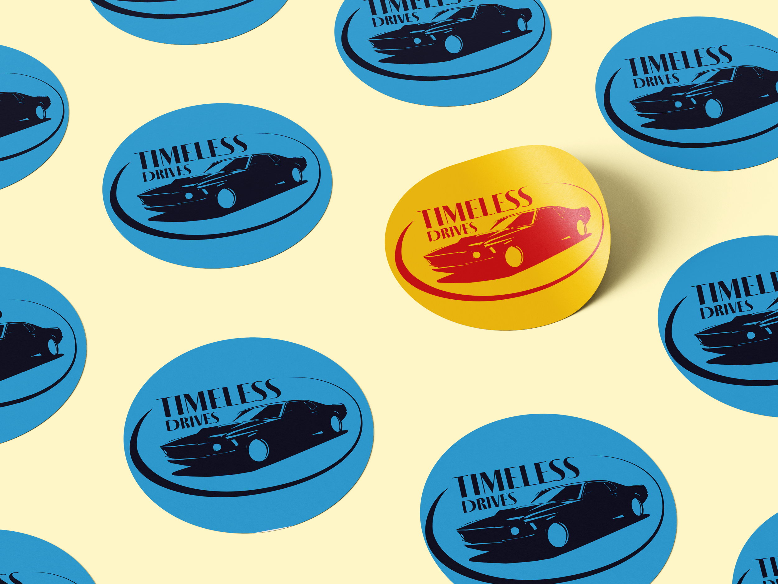 An image of Timeless Drives stickers