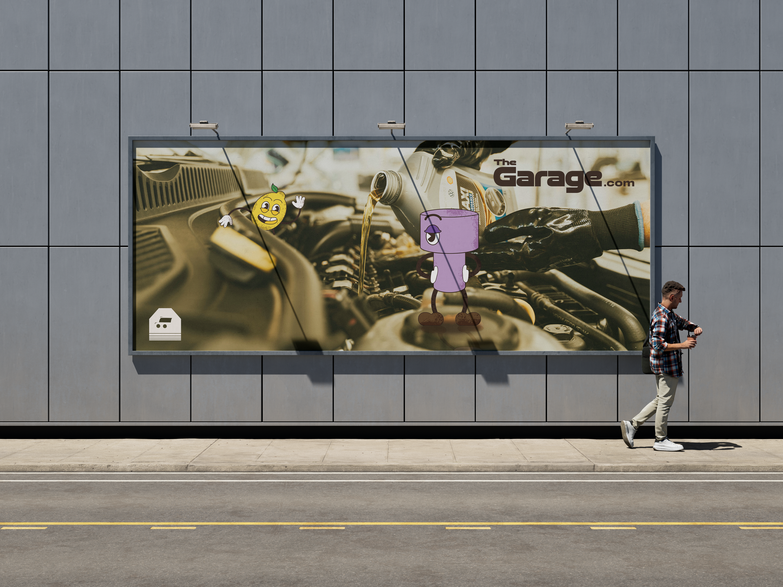 An image of a billboard depicting The Garage