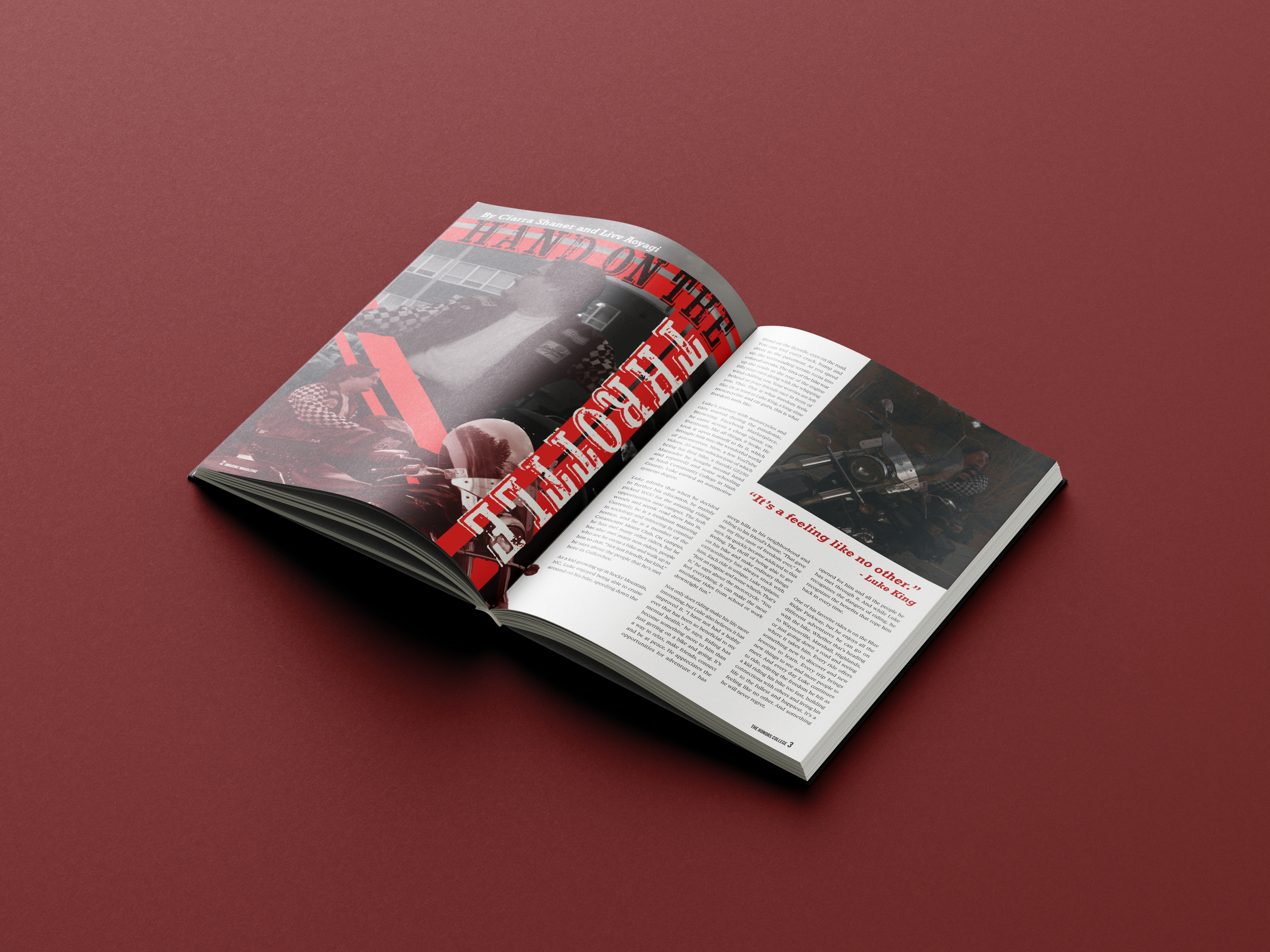 Spread of a motorcycle focused article