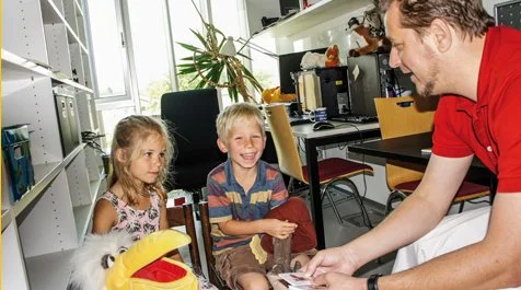 Children participating in a speech clinic session.