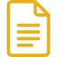 Icon of a document with lines of text on a yellow background