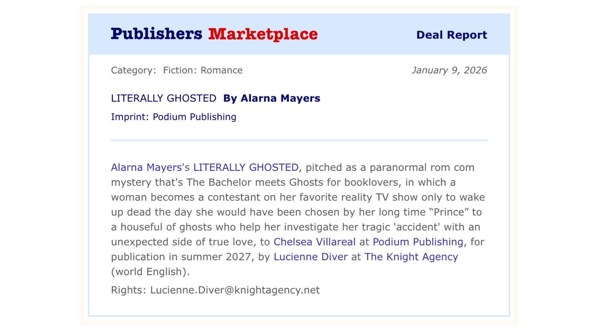 Literally Ghosted - Alarna Mayers - Podium Publishing