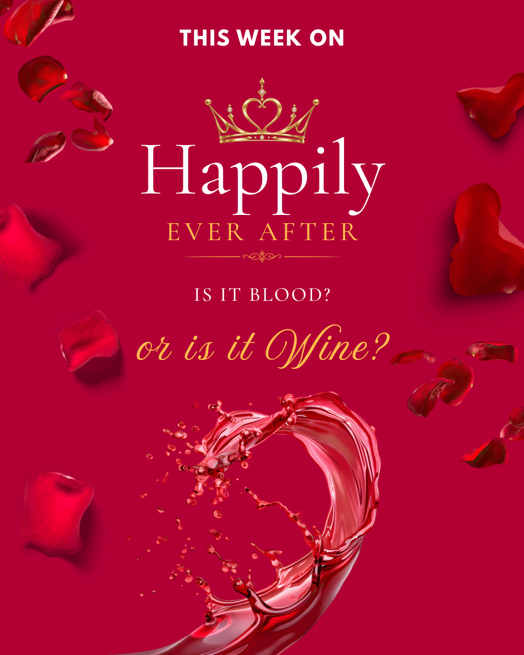 Paranormal rom-com poster for fictional TV show Happily Ever After, in Literally Ghosted by Alarna Mayers