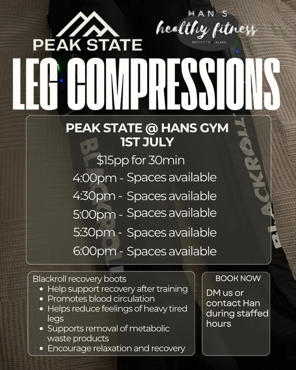 📍 HANS Gym Recovery Day

We&rsquo;re bringing our BLACKROLL&reg; Recovery Compression Boots to HANS Gym!

Whether you&rsquo;re training hard in the gym, recovering from sport, or simply looking to give your legs some attention, this is a great oppor