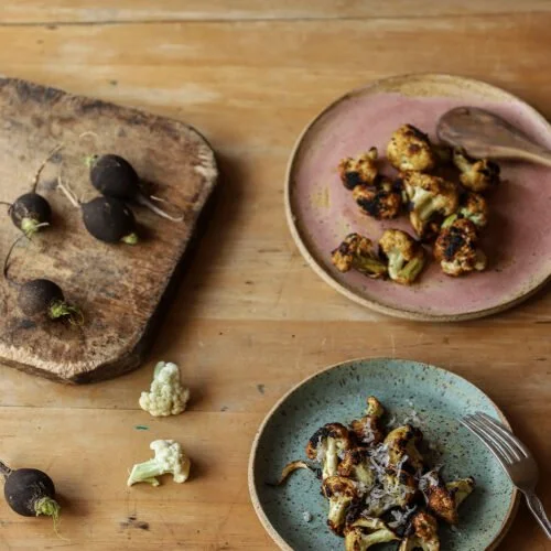 Meyer Lemon Flavored Baby Cauliflower with Black Spanish Radish