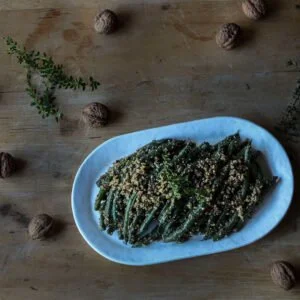 Green Beans with Walnuts, Garlic, and Lemon Thyme