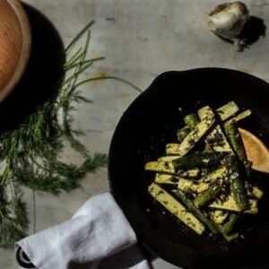 Zucchini with Garlic, Thyme, and Dill