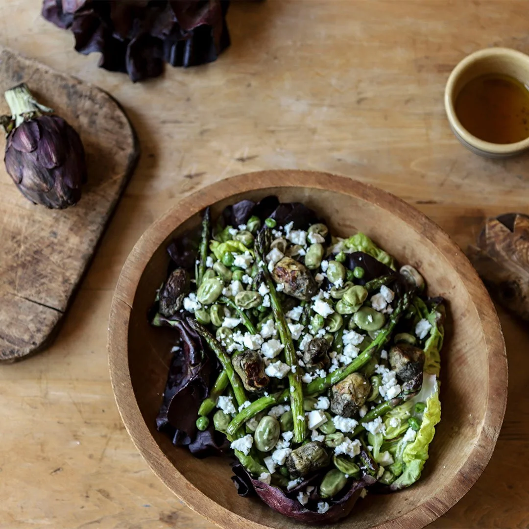 Spring Salad with Blue Cheese and an Orange Blossom Honey Dressing