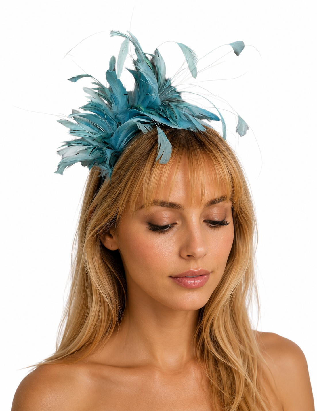 Blue Feather Headband Fascinator