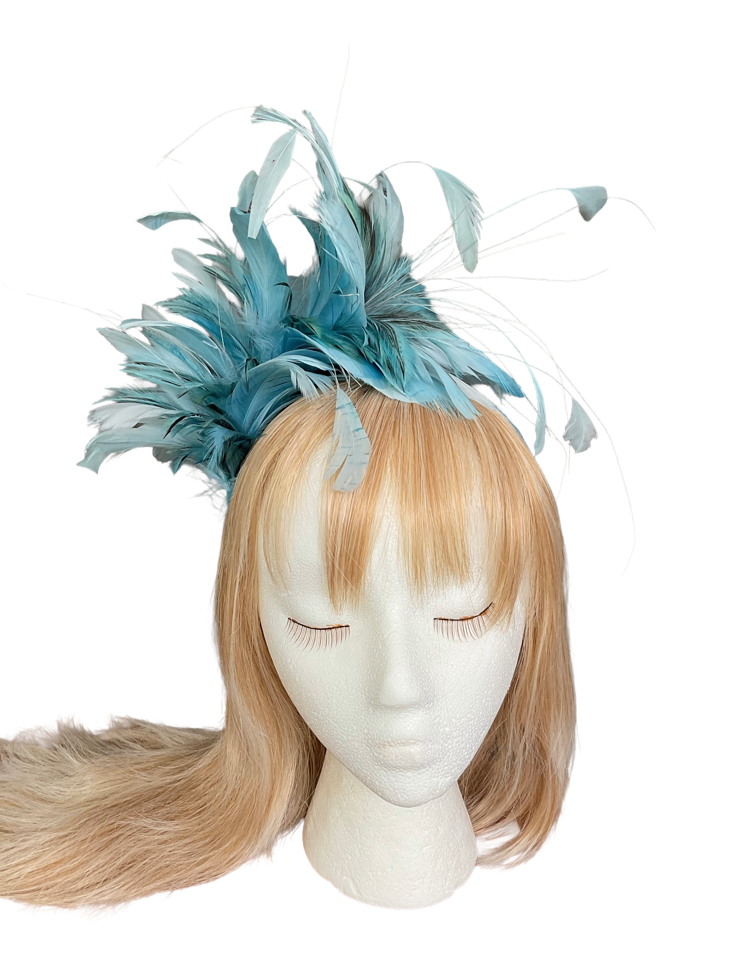 Blue Feather Headband Fascinator