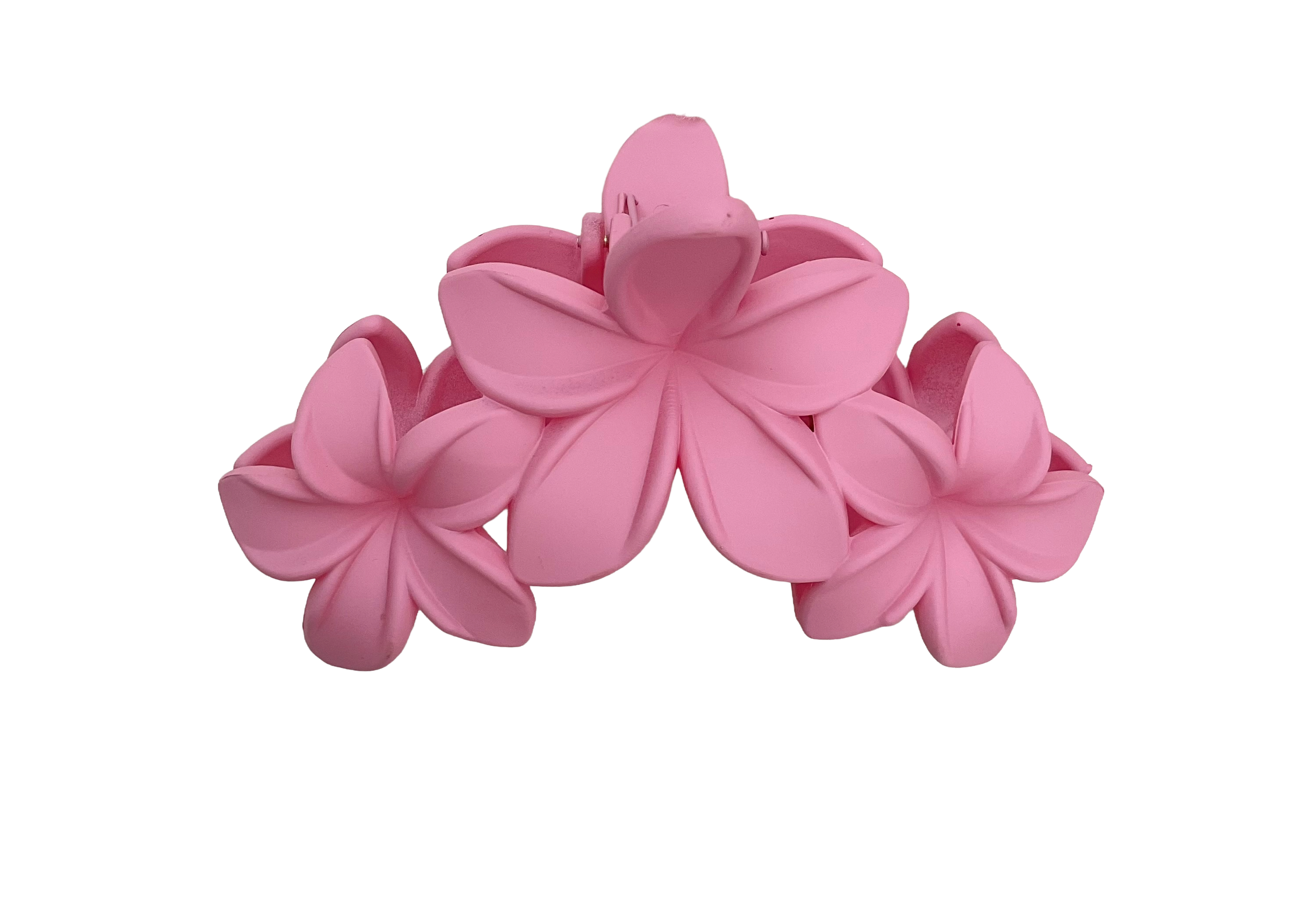 Fuchsia pink frangipani flower clamp hair clip. Multple colours. Suitable for evreyday wear, to match an outfit, weddings, race days, parties, cocktails. Hair accessories for ladies, women.