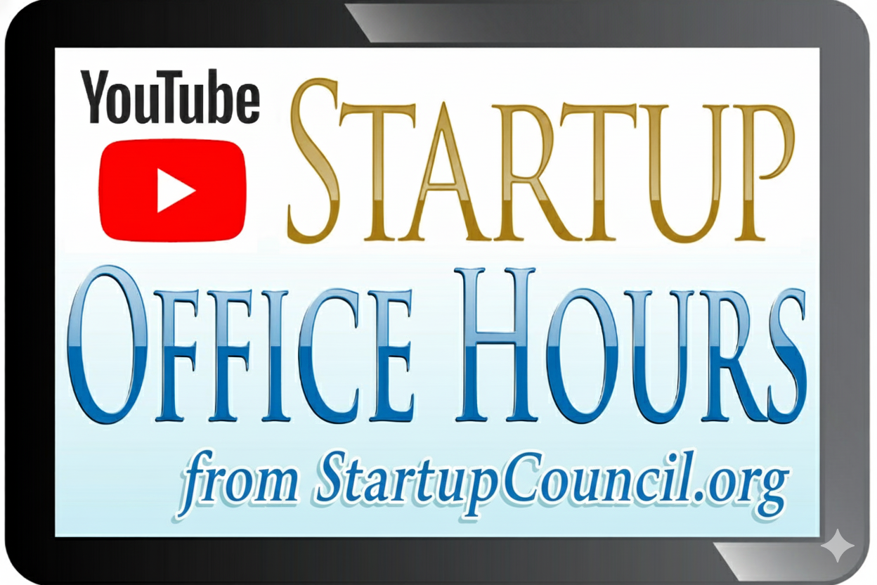 YouTube Startup Fundraising Office Hours logo from StartupCouncil.org.