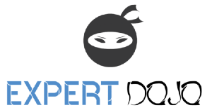 A confidence icon with a ninja mask above the word "EXPERT" in blue text.