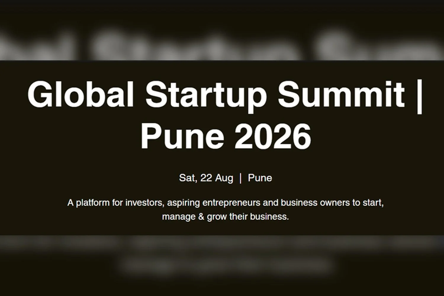 Global Startup Summit | Pune 2026