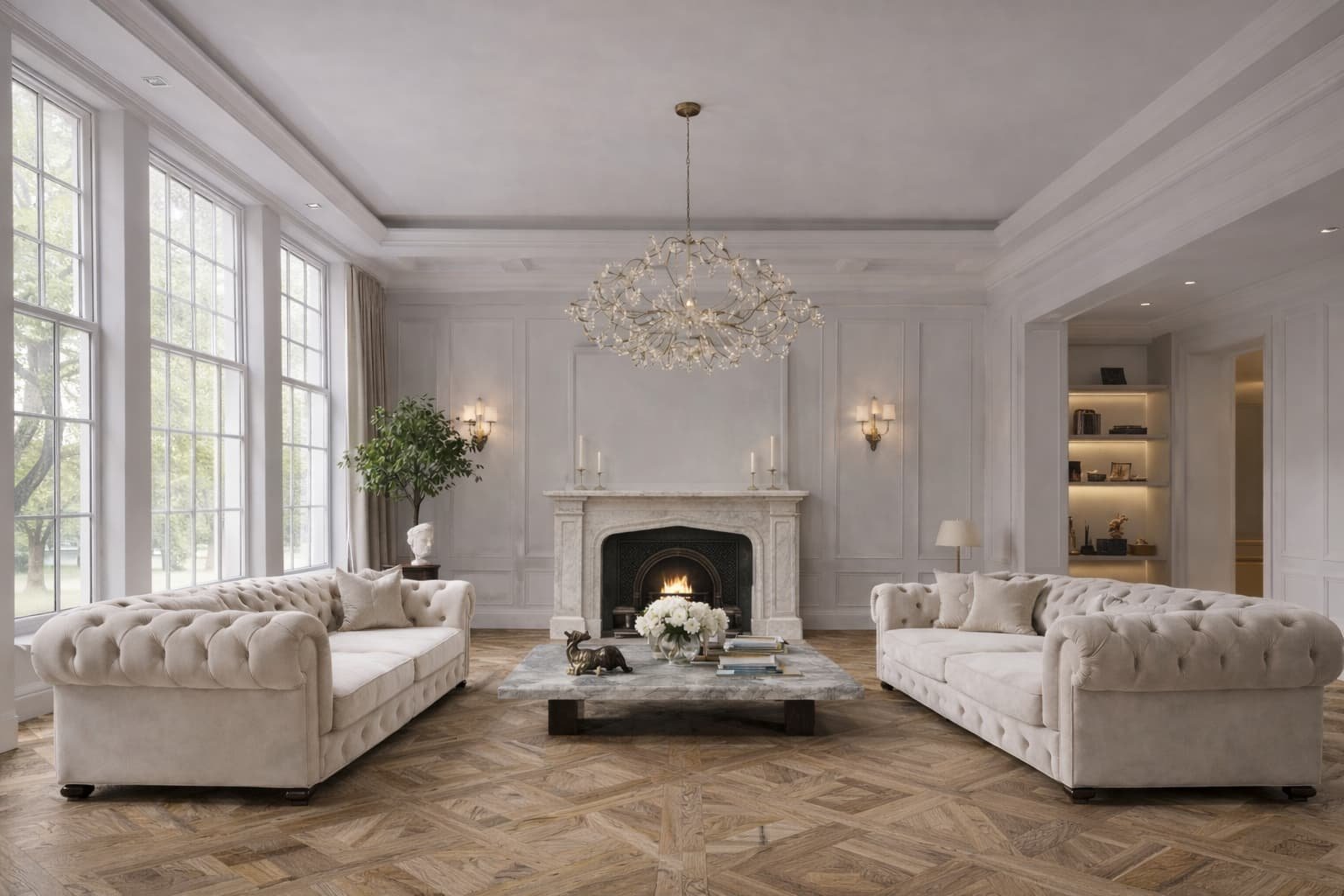 Elegant residential interior representing private bank and high-value mortgage clients
