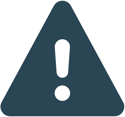 Triangle warning sign with an exclamation mark in the center.