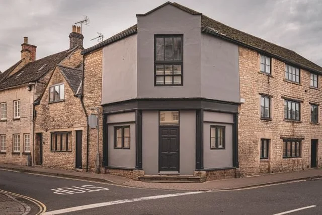A serviced accommodation rental block of flats in a town centre.