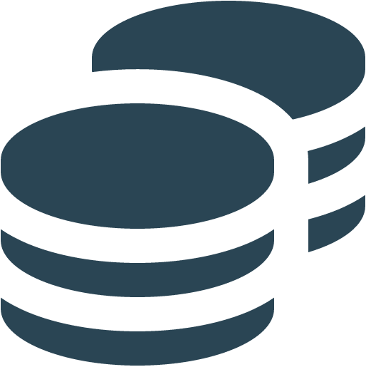 Stack of dark coins.