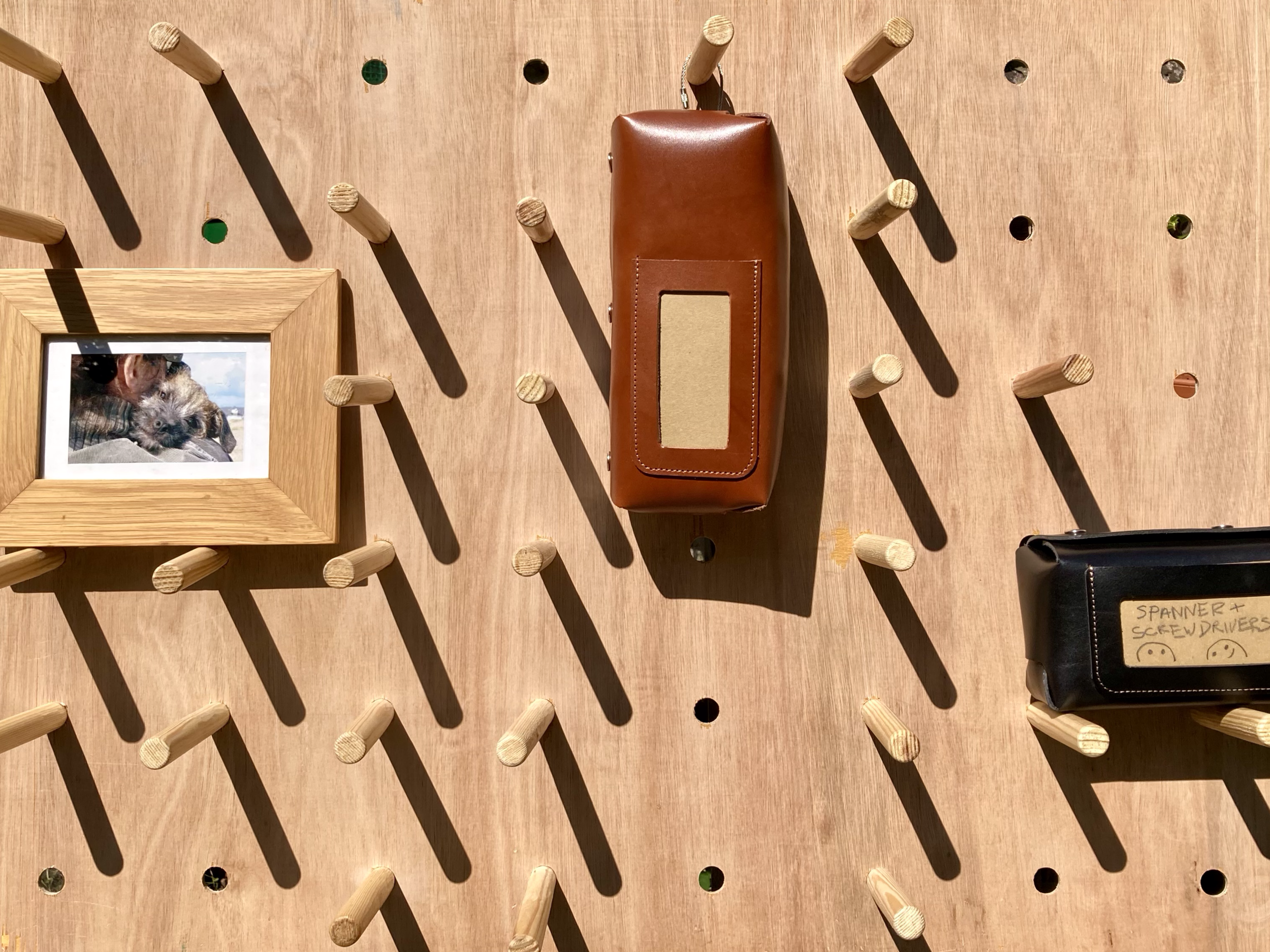 Puffin Pocket loop on pegboard 