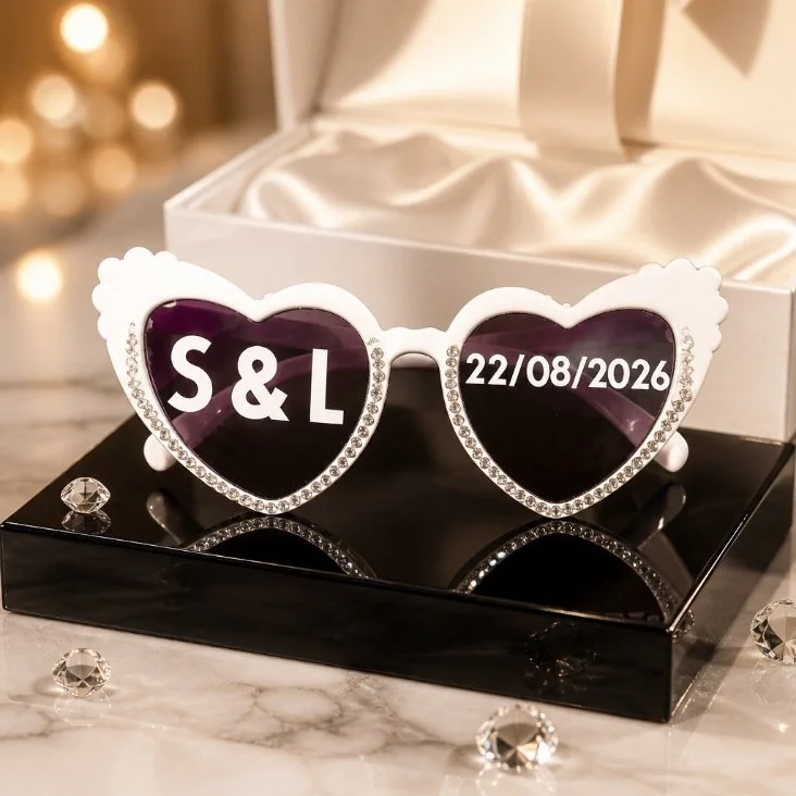 Wedding Glasses With Personalised Message & Wedding Date! (Bride & Groom provide Glasses) #00825 £3.99