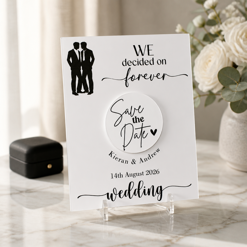 We Decided On Forever With Aluminum Disc & Fridge Magnet #0056
