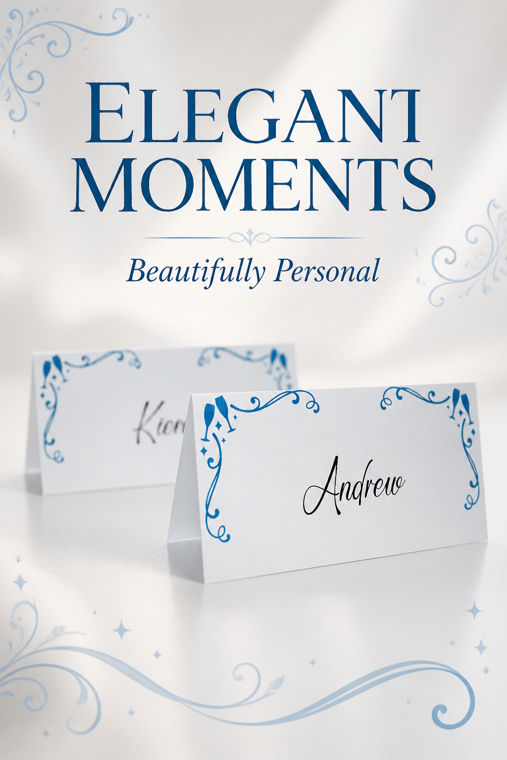 Blue Flutes Place Cards!
Printed on white card. #0088