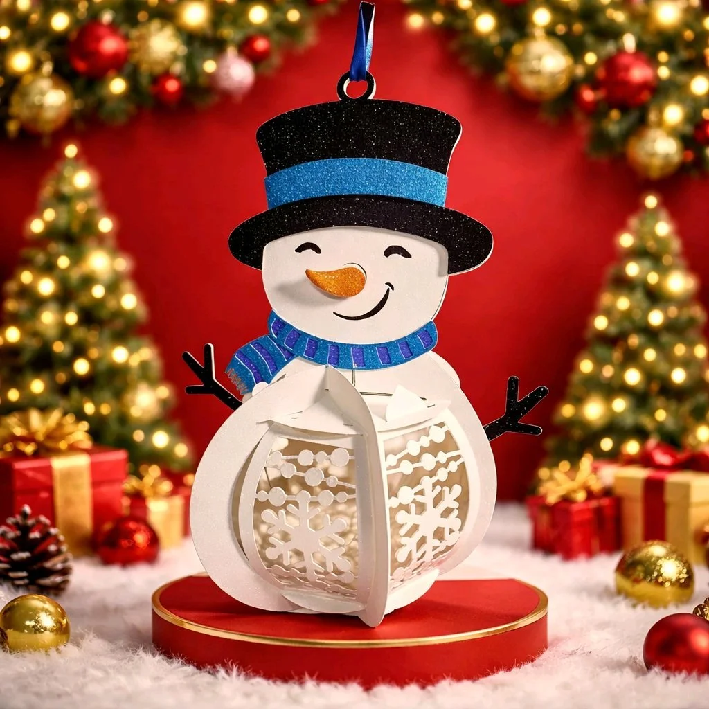 Snow man Lantern With LED Lights! #00499