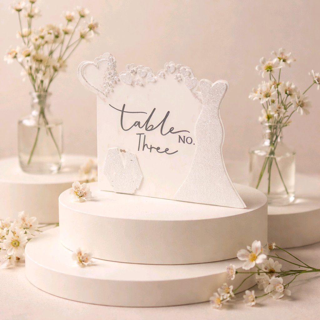 Shimmering Glitter Bride & Groom Table Numbers!

With their precise cut these cards seamlessly integrate the table number & shimmering glitter details just makes the card stand out from the crowd. They feature a sleek design perfect for your special 