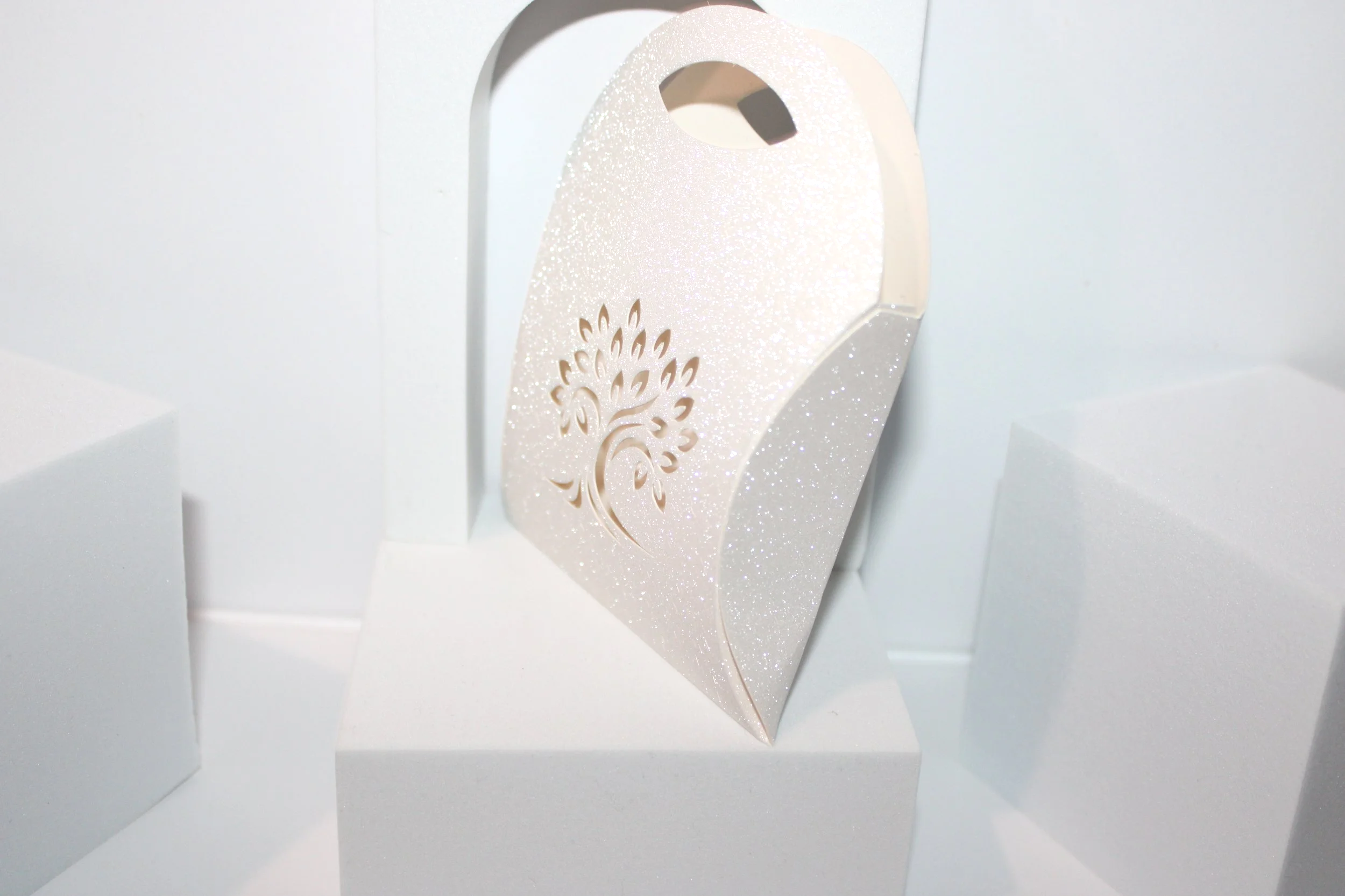 Cut onto a shimmering white glitter card. these really are adorable.