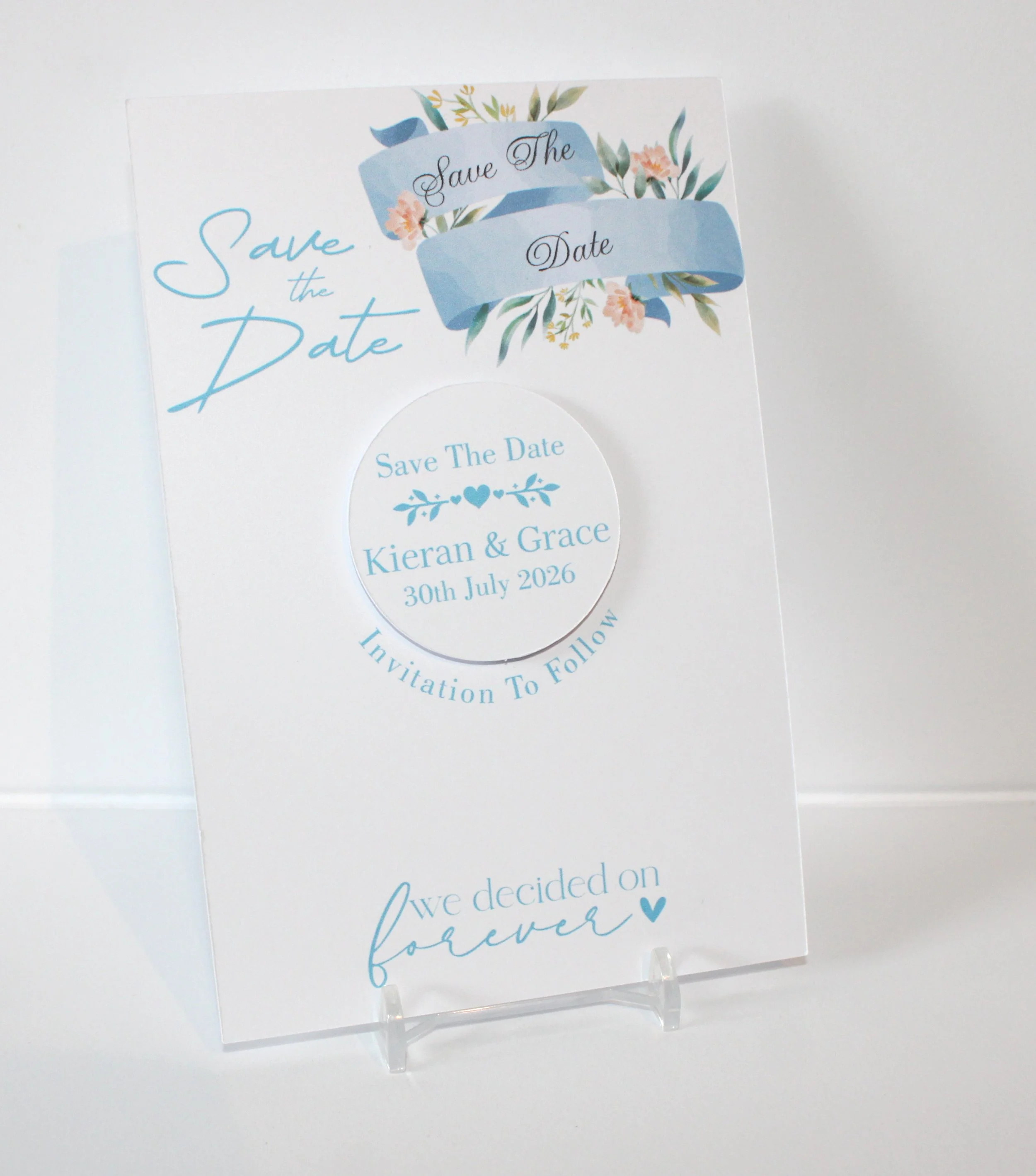 Blue Floral Scroll With Aluminum Disc & Fridge Magnet #0059