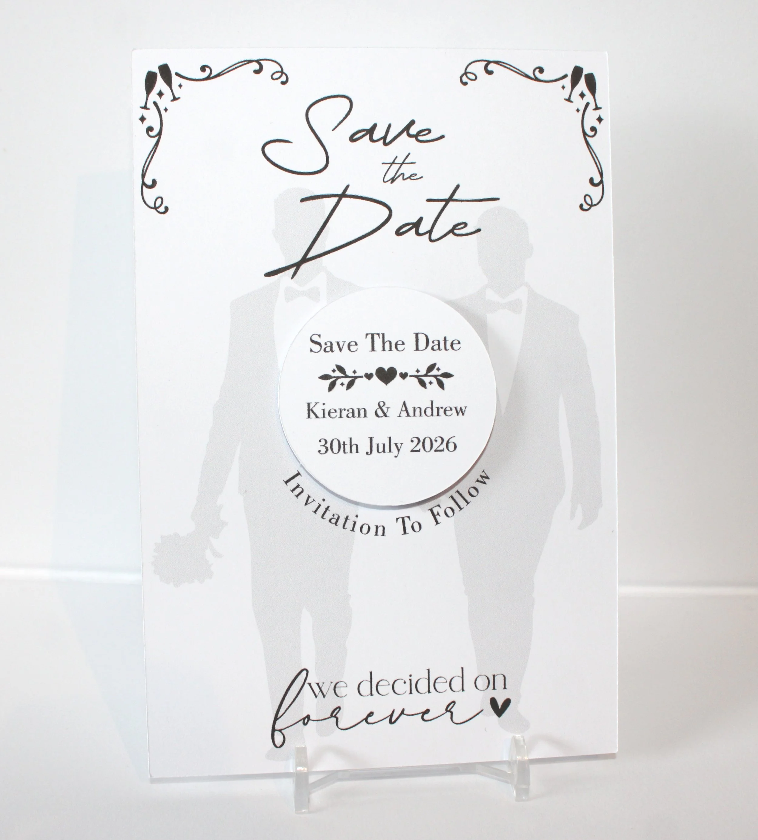 Two Grooms With Aluminum Disc & Fridge Magnet #0057