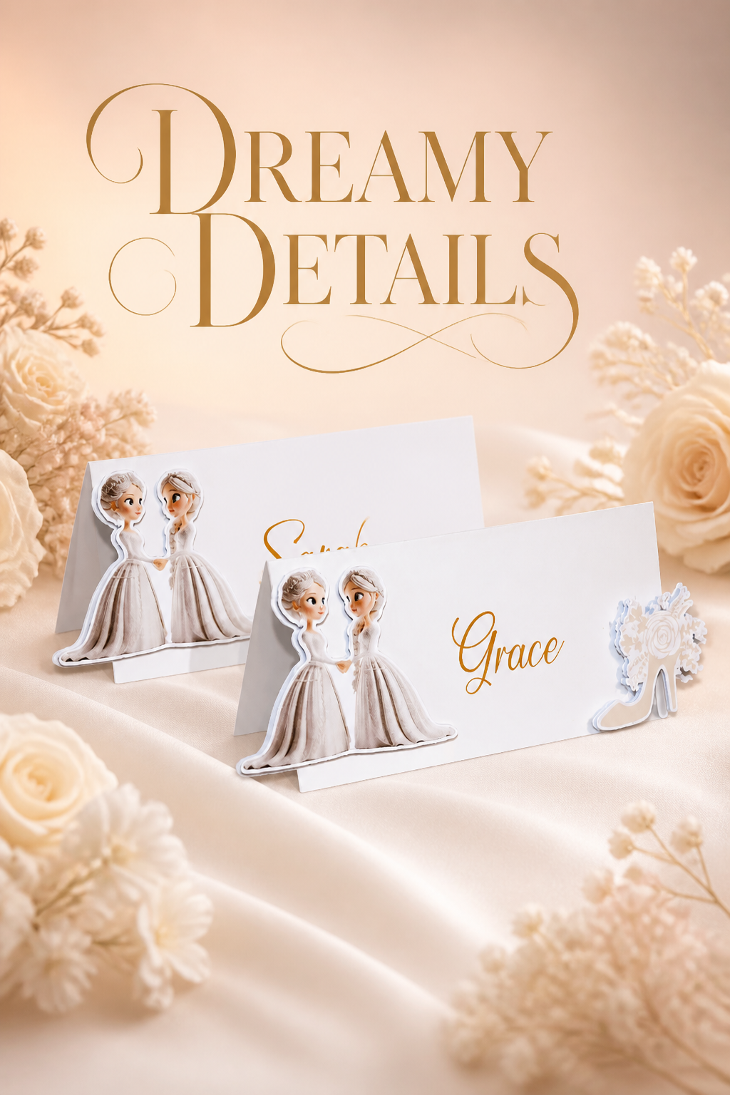 Two Brides/Stiletto Place Card!
Printed on white card. #0084