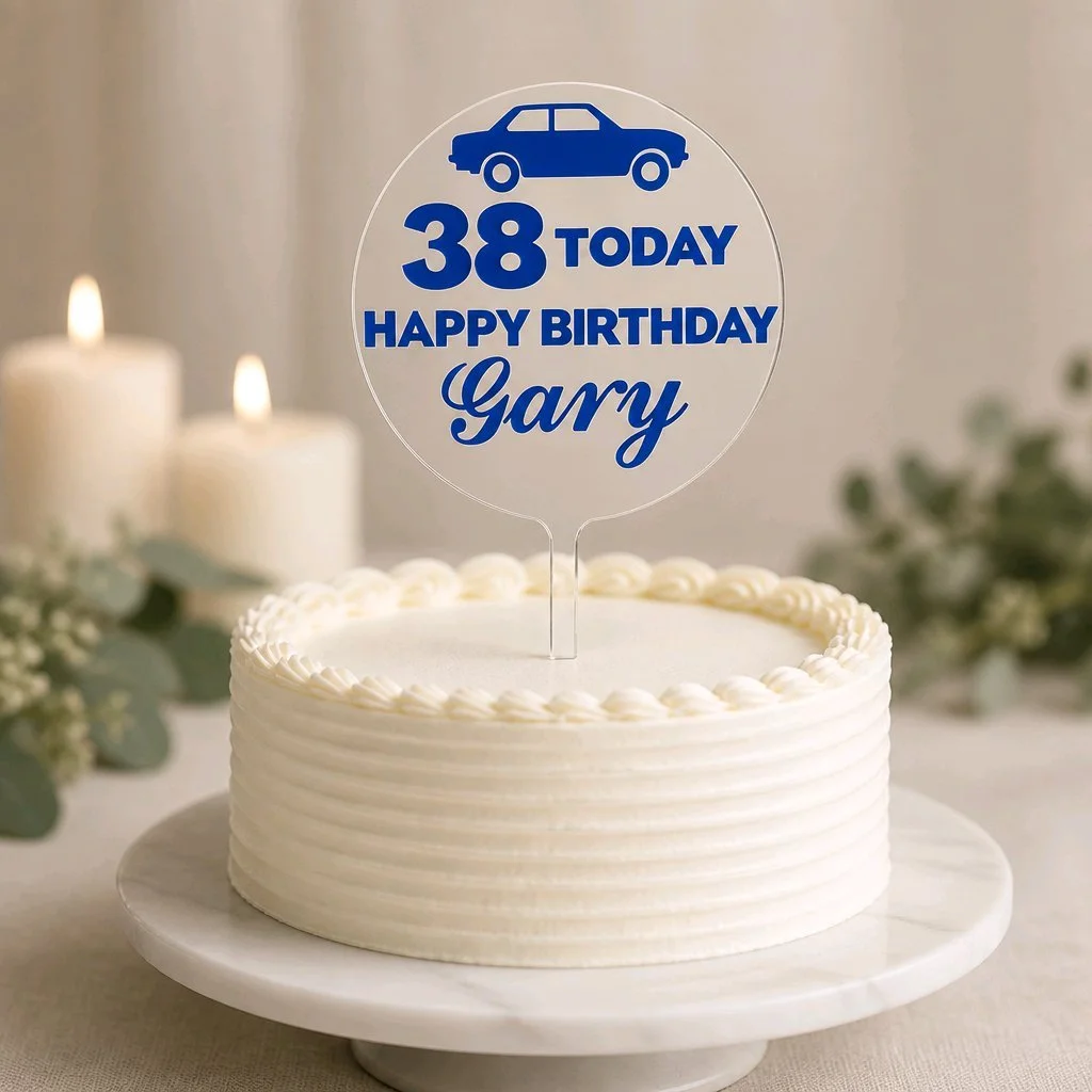 Happy Birthday Personalised Cake Topper Blue!  #00577