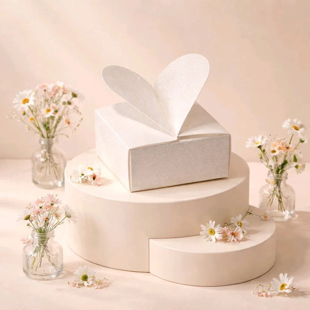 Heart Closing Favour Box!
The heart shaped closing adds a romantic & elegant touch to your wedding celebrations. two halves join together to make one. What more can i say? #00154
