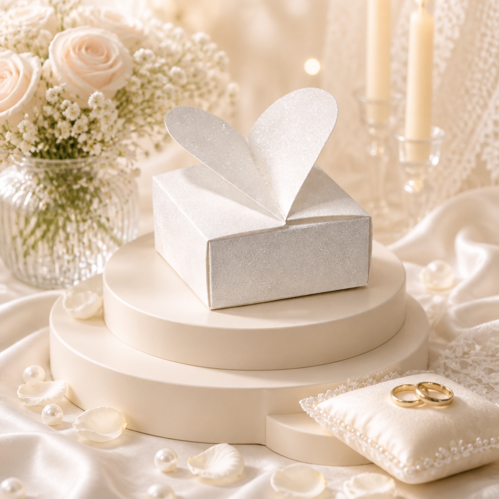 Heart Closing Favour Box!
The heart shaped closing adds a romantic & elegant touch to your wedding celebrations. two halves join together to make one. What more can i say? #00154