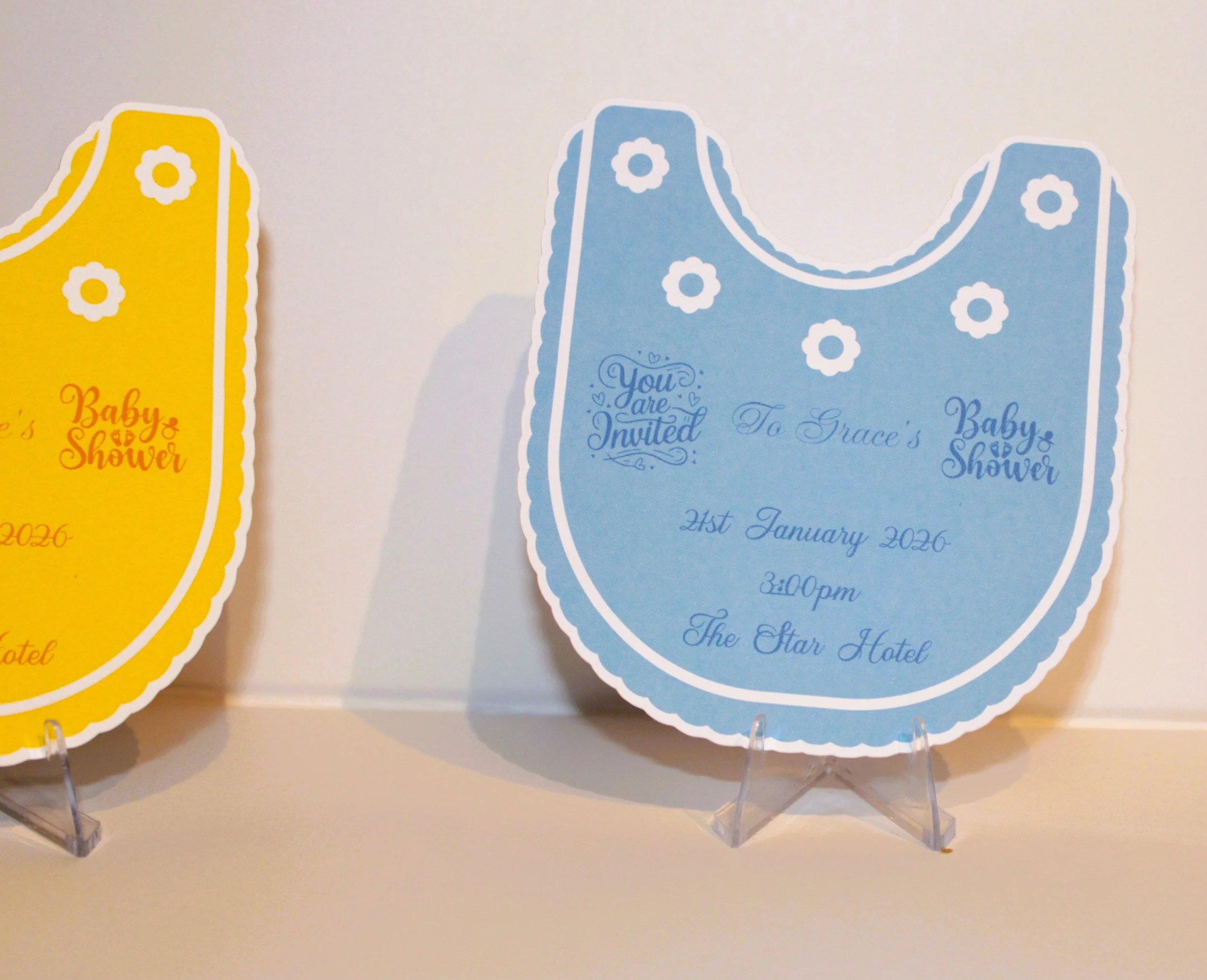Baby Shower Bib Invitation! 
Option 2 Blue. #00213