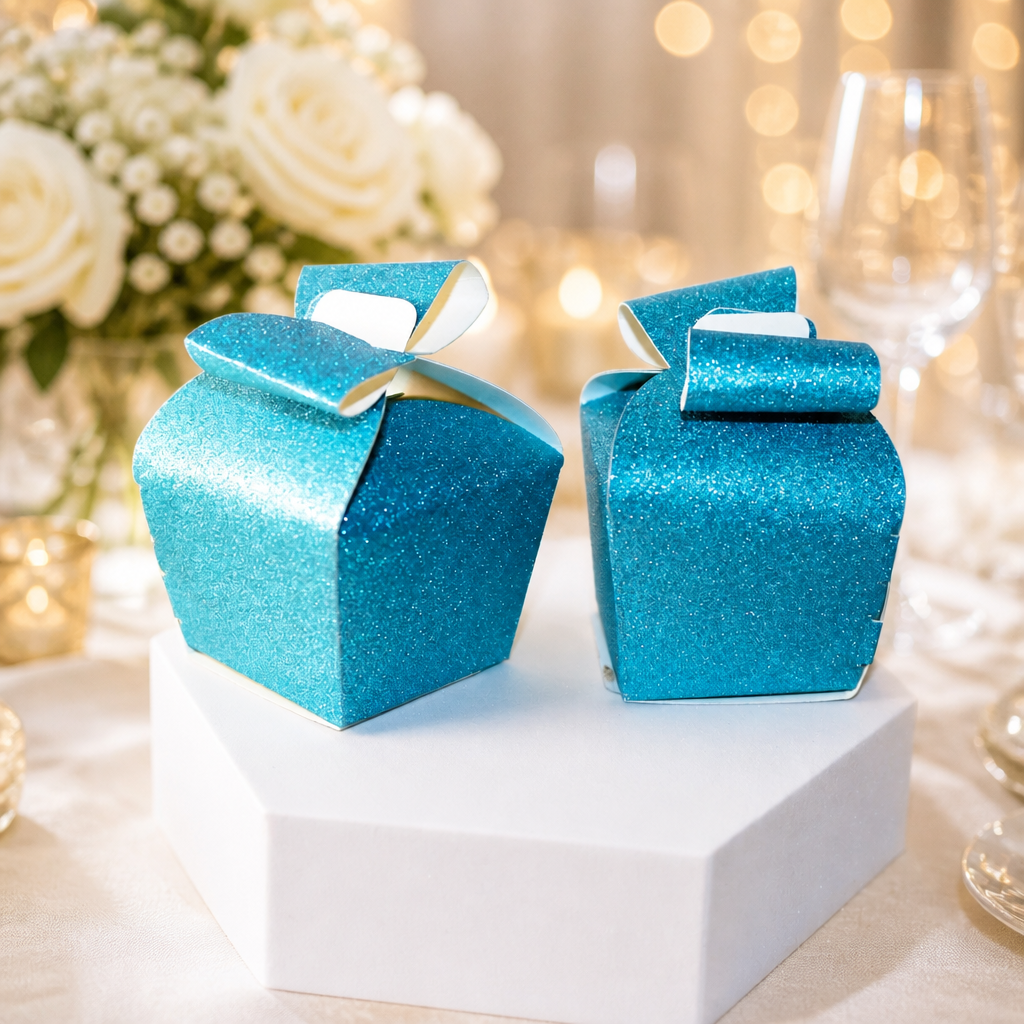 Bow closing favour box!
This little gem is not just a favour box, it’s a little surprise wrapped in elegance. This gorgeous little box has been cut so when it closes it looks like a bow on the top. #00158
