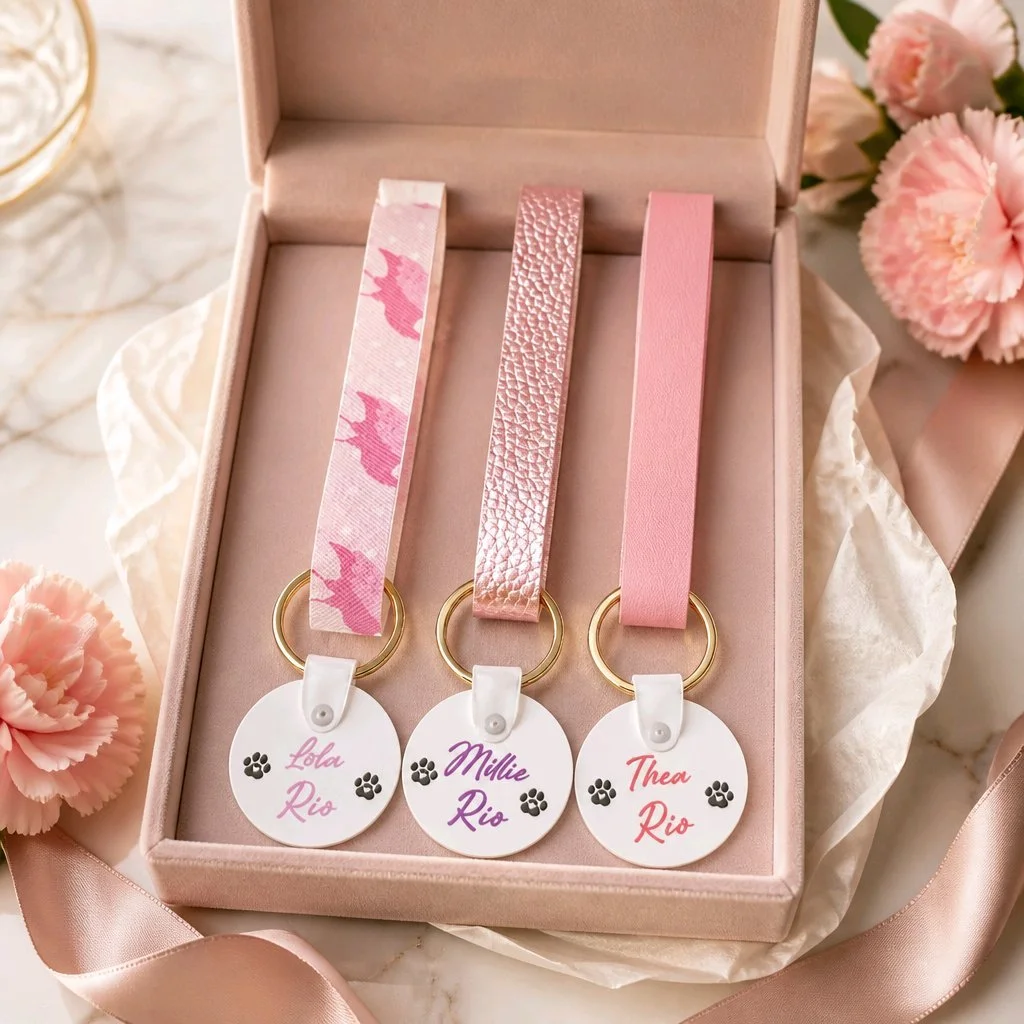 Cuddly Toy Collars (Pet Memory Collar)
Crafted from soft faux leather, our Cuddly Toy Collars are a thoughtful keepsake designed to celebrate the bond between pet and owner. Each collar features an acrylic disc printed with the pet’s name and the own