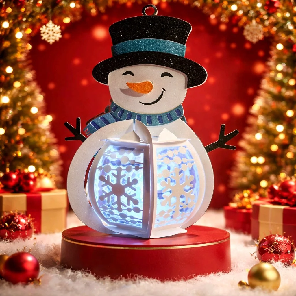 Snow man Lantern With LED Lights! #00499