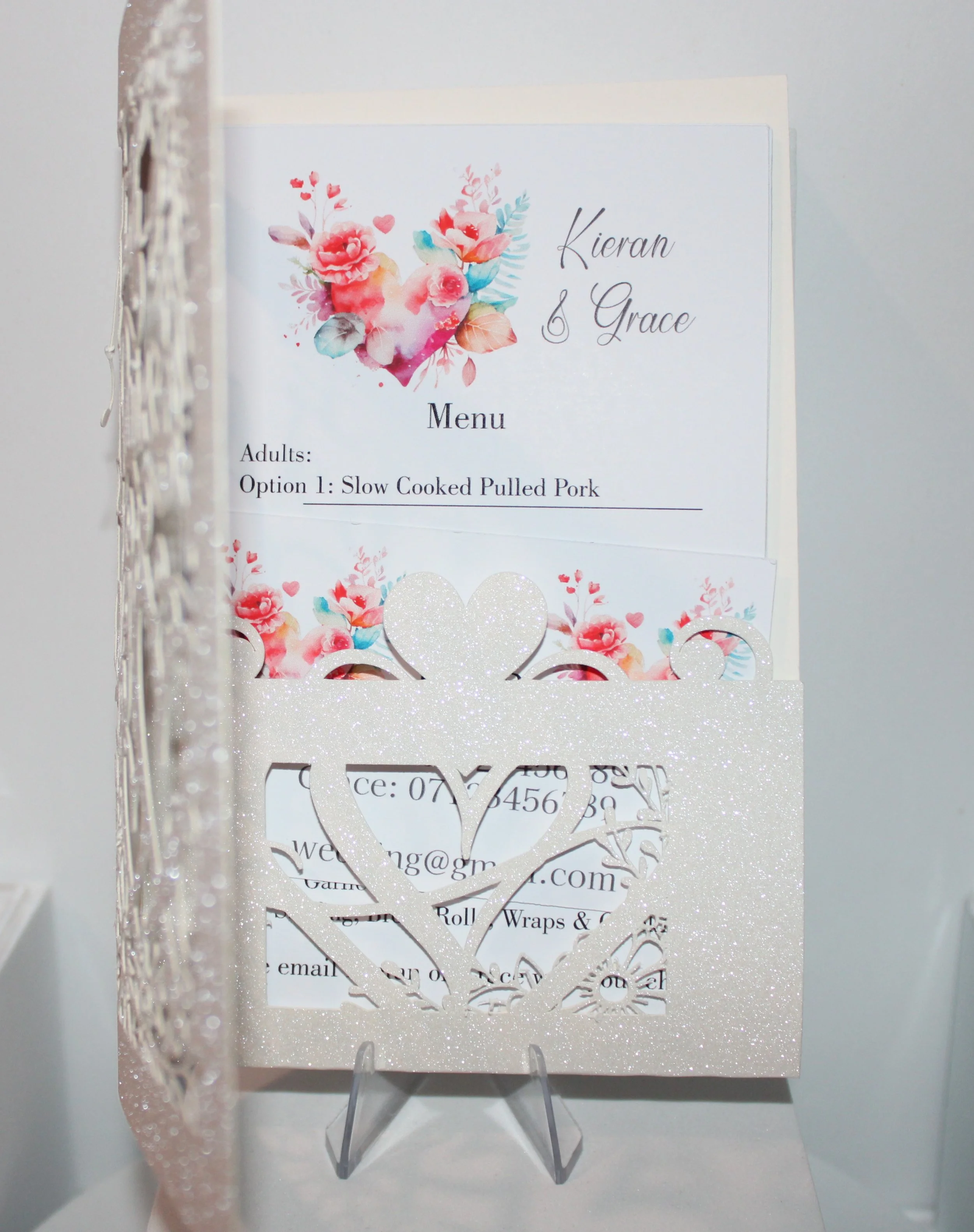 Perfect to start your journey. Plus a stunning insert pouch that cradles all of your details. The inserts have been beautifully printed with a vibrant floral heart to compliment the card.