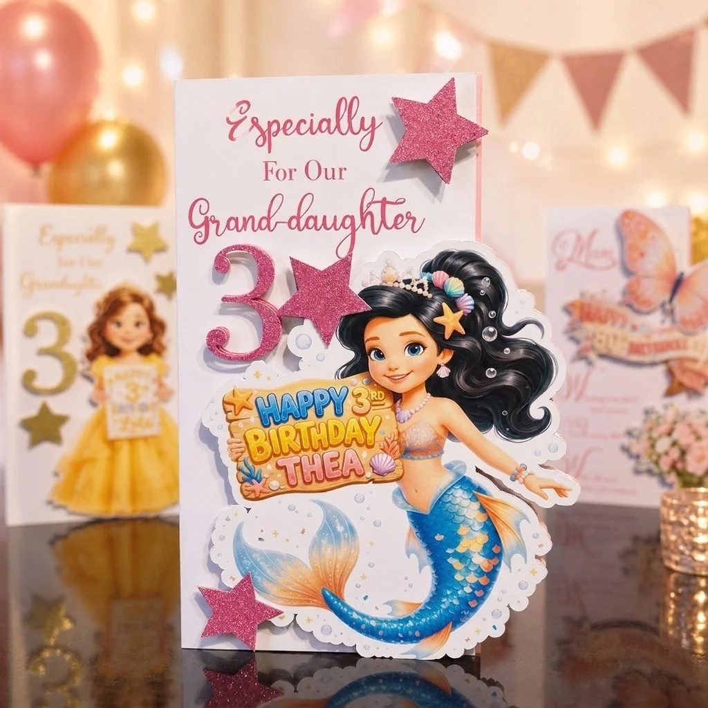 (NEW) 3rd Birthday Card! (NEW) 80th Birthday Card Nan! #00358