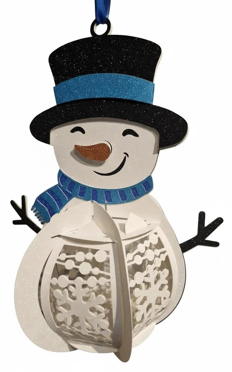 Snow man Lantern With LED Lights! #00187