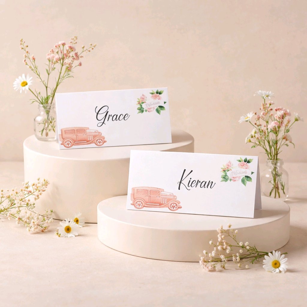 Vintage Car Place Card!
Printed on white card. #0090