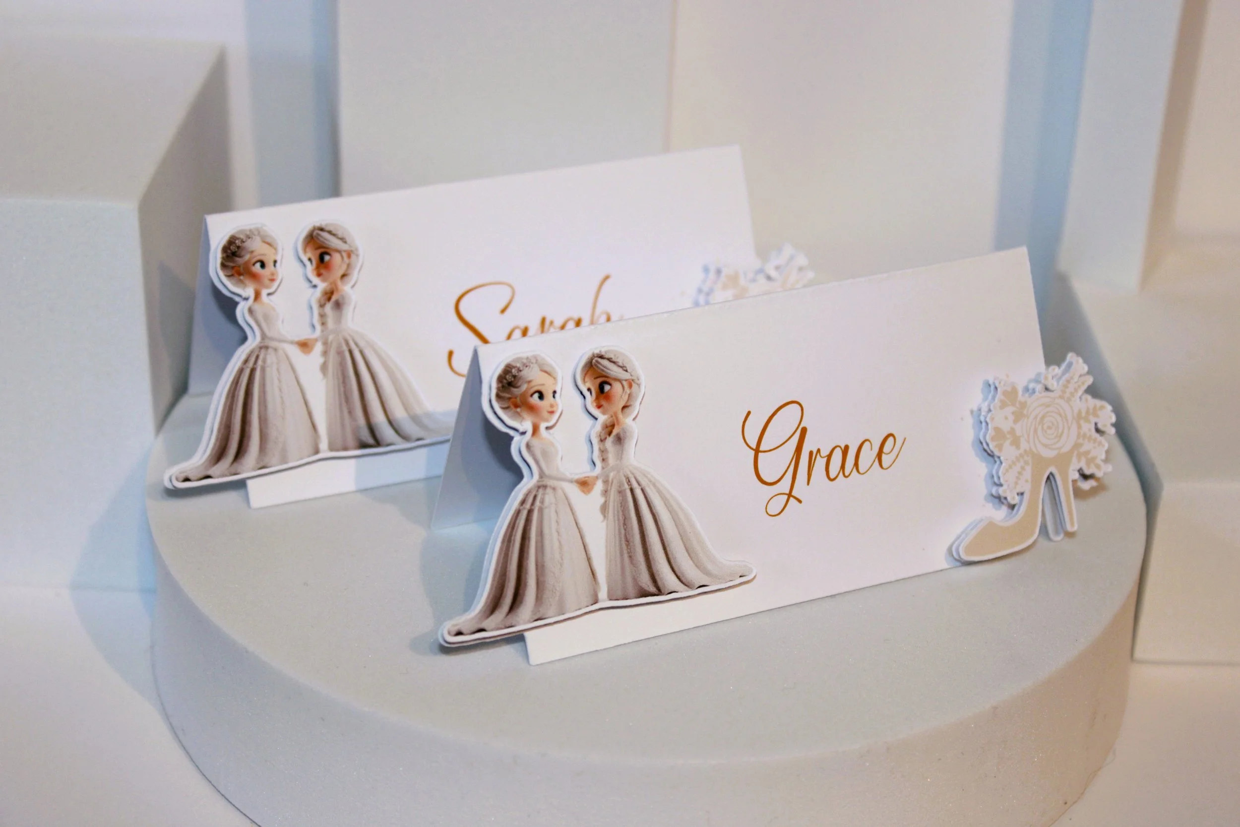 Two Brides/Stiletto Place Card!
Printed on white card. #0033
