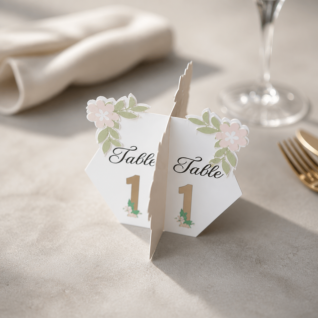 Hexagon floral table number!
#00124