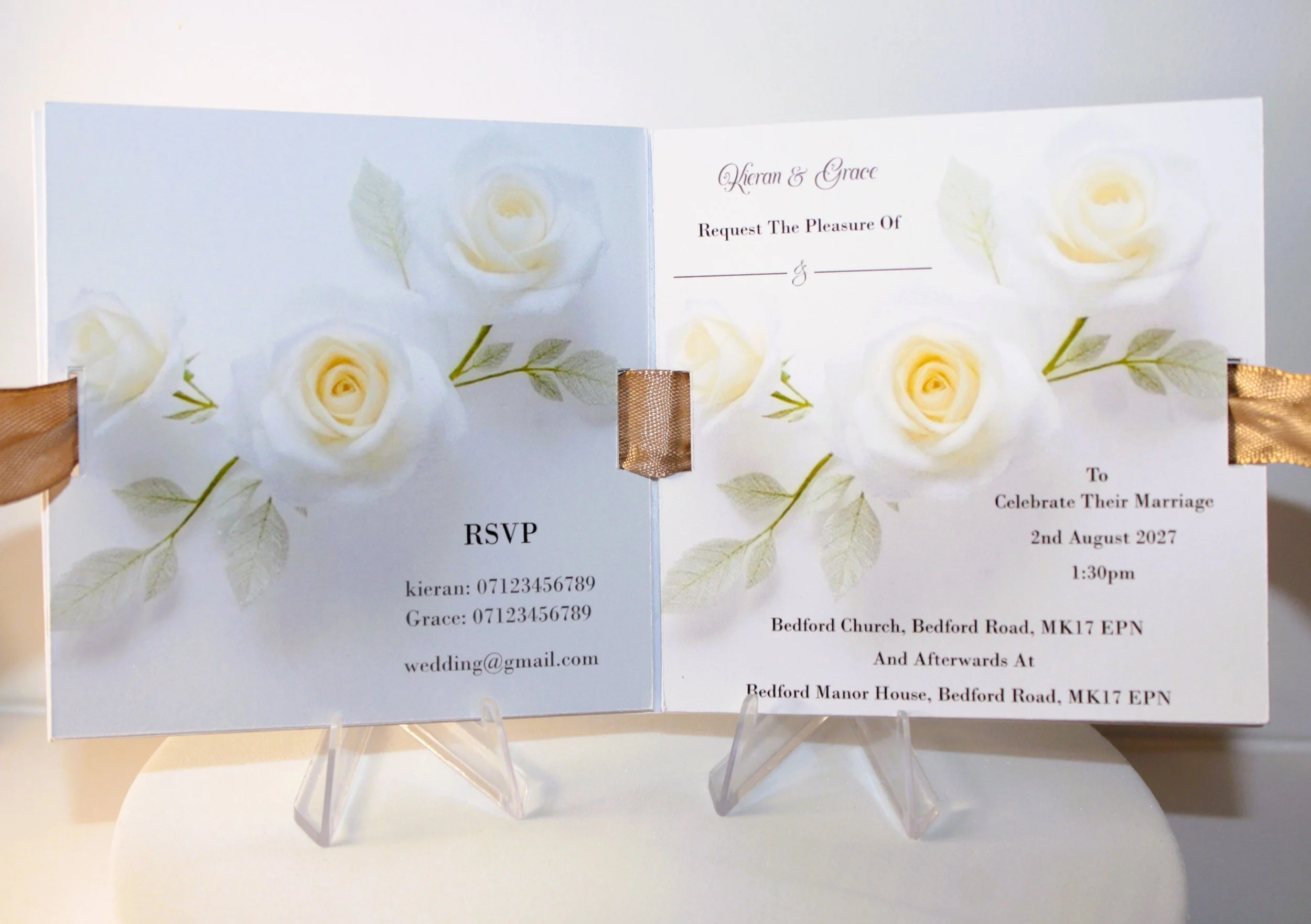 This stunning invitation has been created in a book theme. 